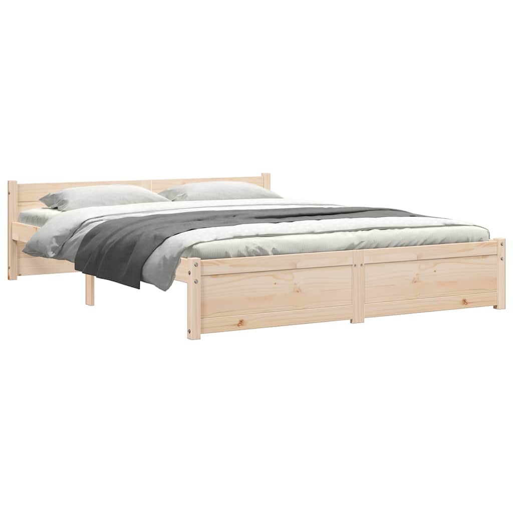 Bed Frame without Mattress Solid Wood 150x200 cm