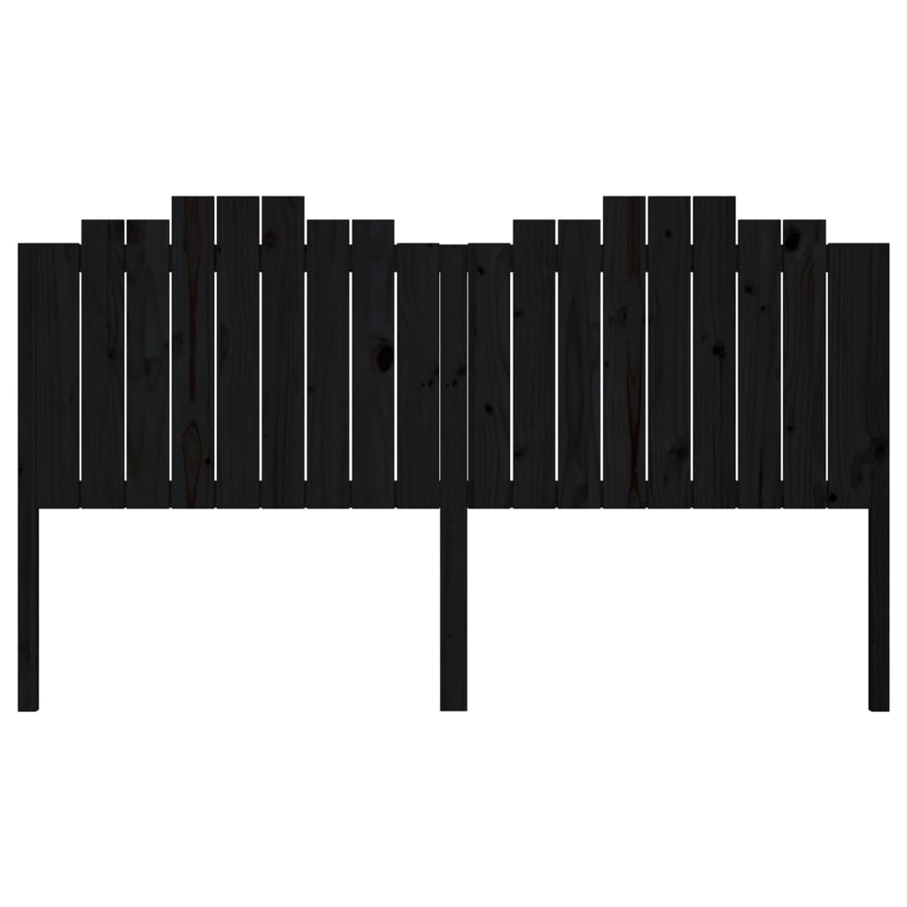 Bed Headboard Black 186 cm Solid Wood Pine