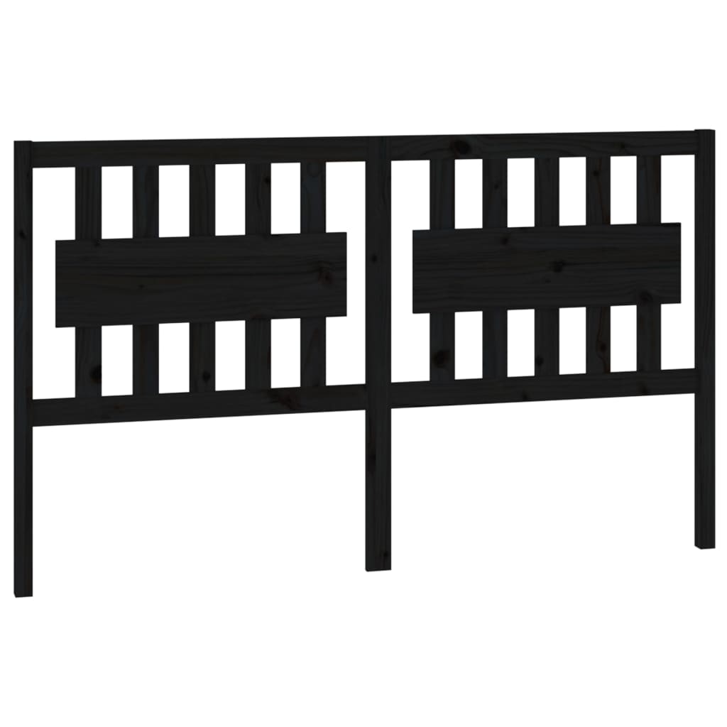 Bed Headboard Black 155.5 cm Solid Wood Pine