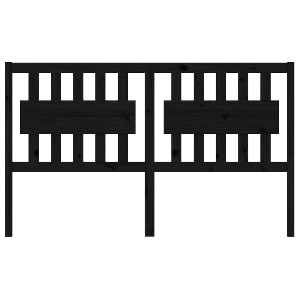 Bed Headboard Black 155.5 cm Solid Wood Pine