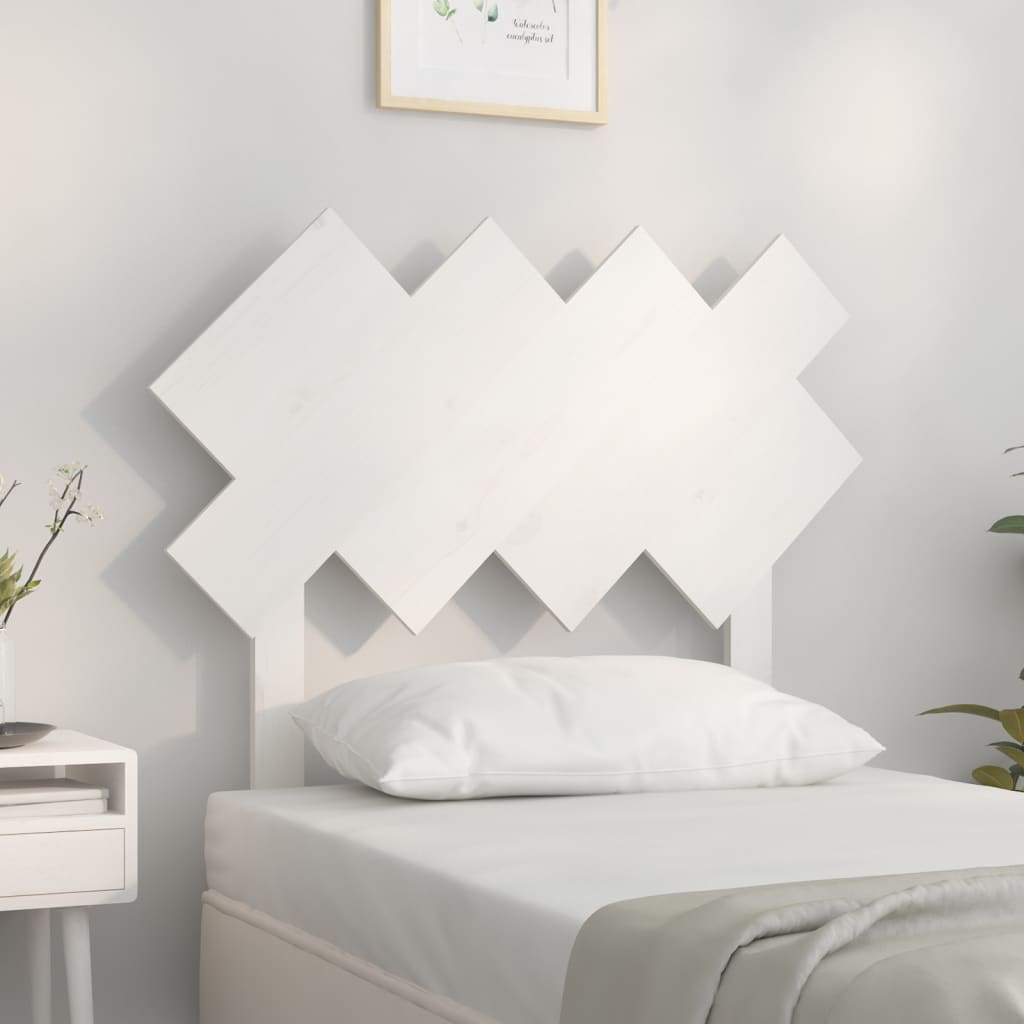 Bed Headboard White 92 cm Single Solid Wood Pine