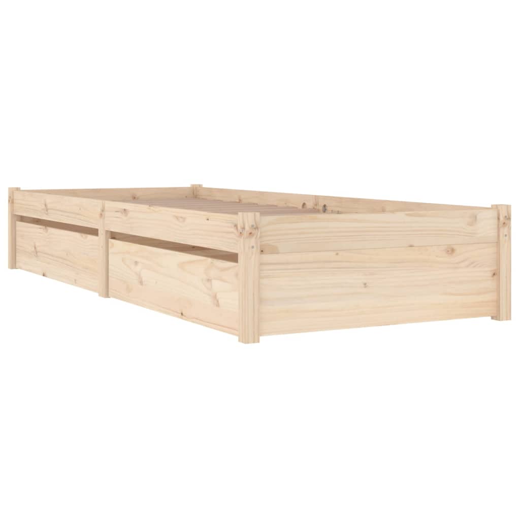 Bed Frame without Mattress with Drawers 90x190 cm
