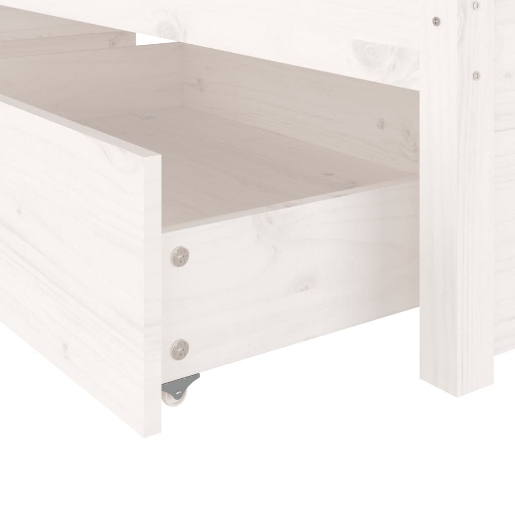 Bed Frame without Mattress with Drawers White 135x190 cm