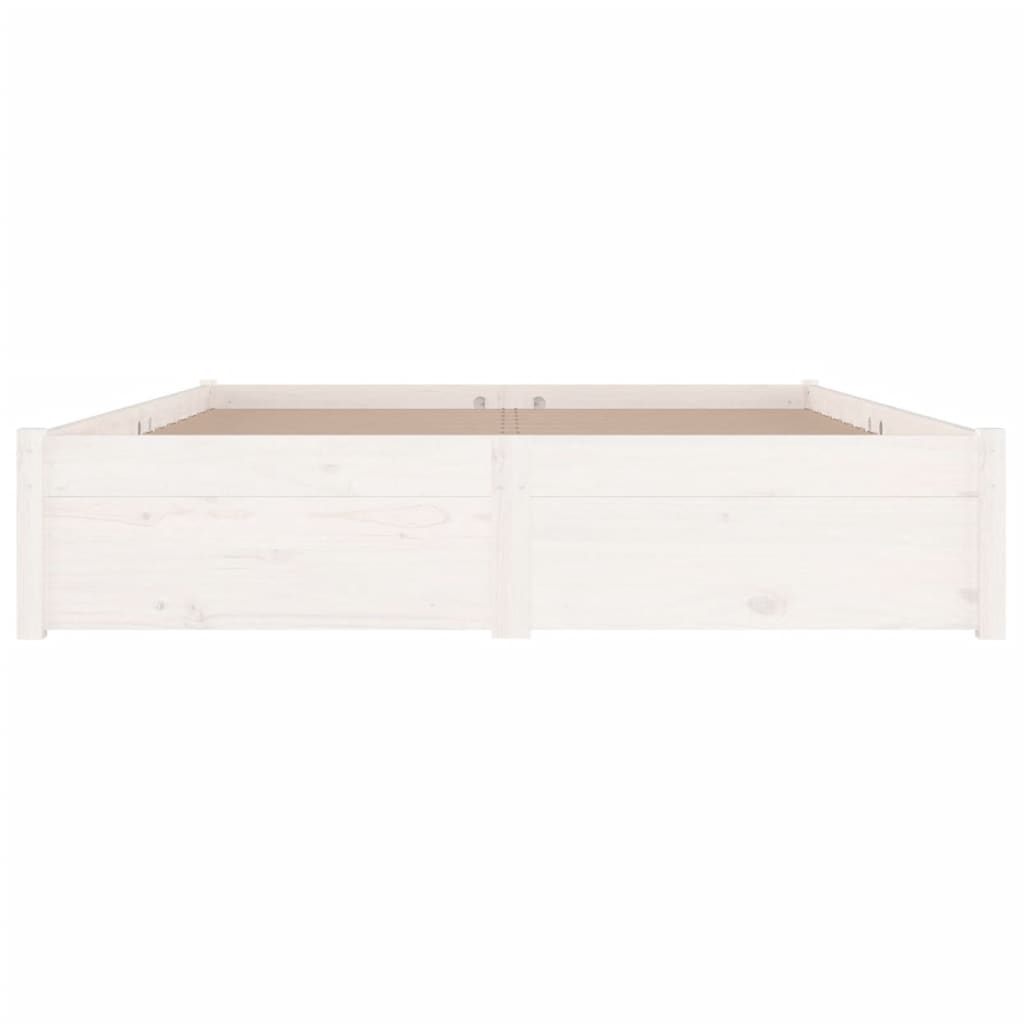Bed Frame without Mattress with Drawers White 150x200 cm