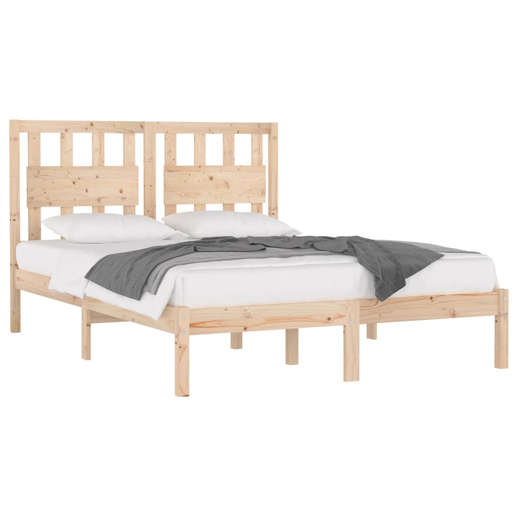 Bed Frame without Mattress Solid Wood Pine 150x200 cm