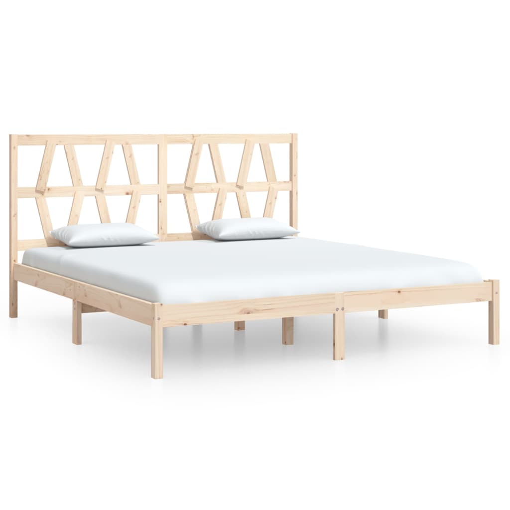 Bed Frame without Mattress Solid Wood 183x203 cm King