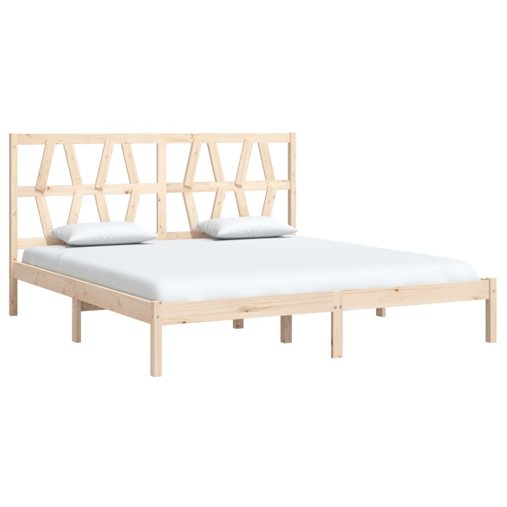 Bed Frame without Mattress Solid Wood 183x203 cm King