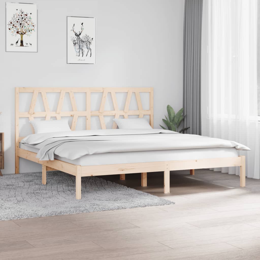 Bed Frame without Mattress Solid Wood 183x203 cm King
