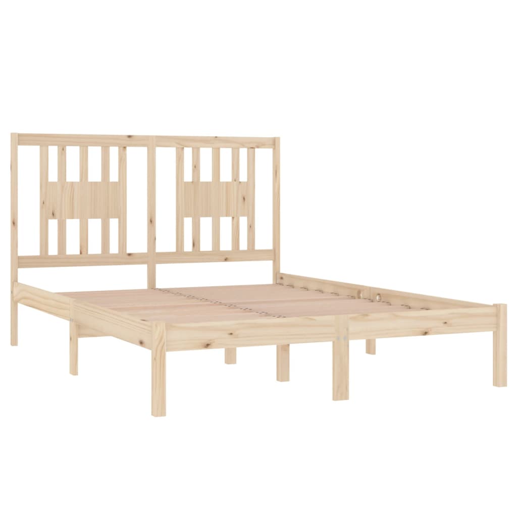 Bed Frame without Mattress Solid Wood 135x190 cm