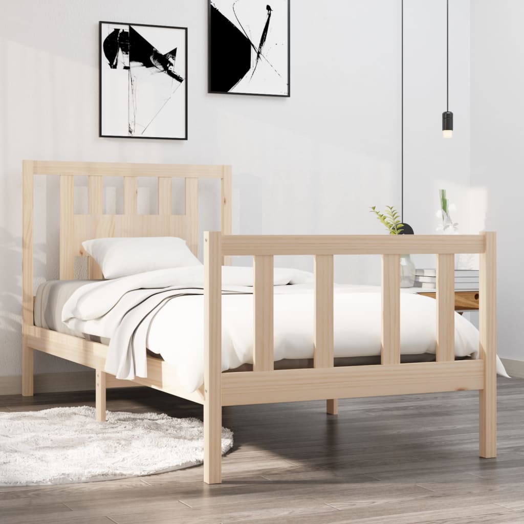 Bed Frame without Mattress Solid Wood 90x190 cm
