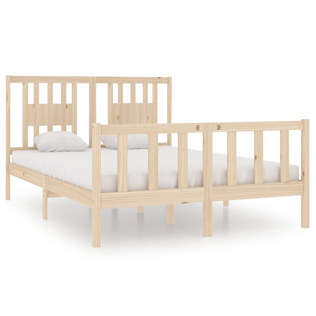 Bed Frame without Mattress 135x190 cm Solid Wood