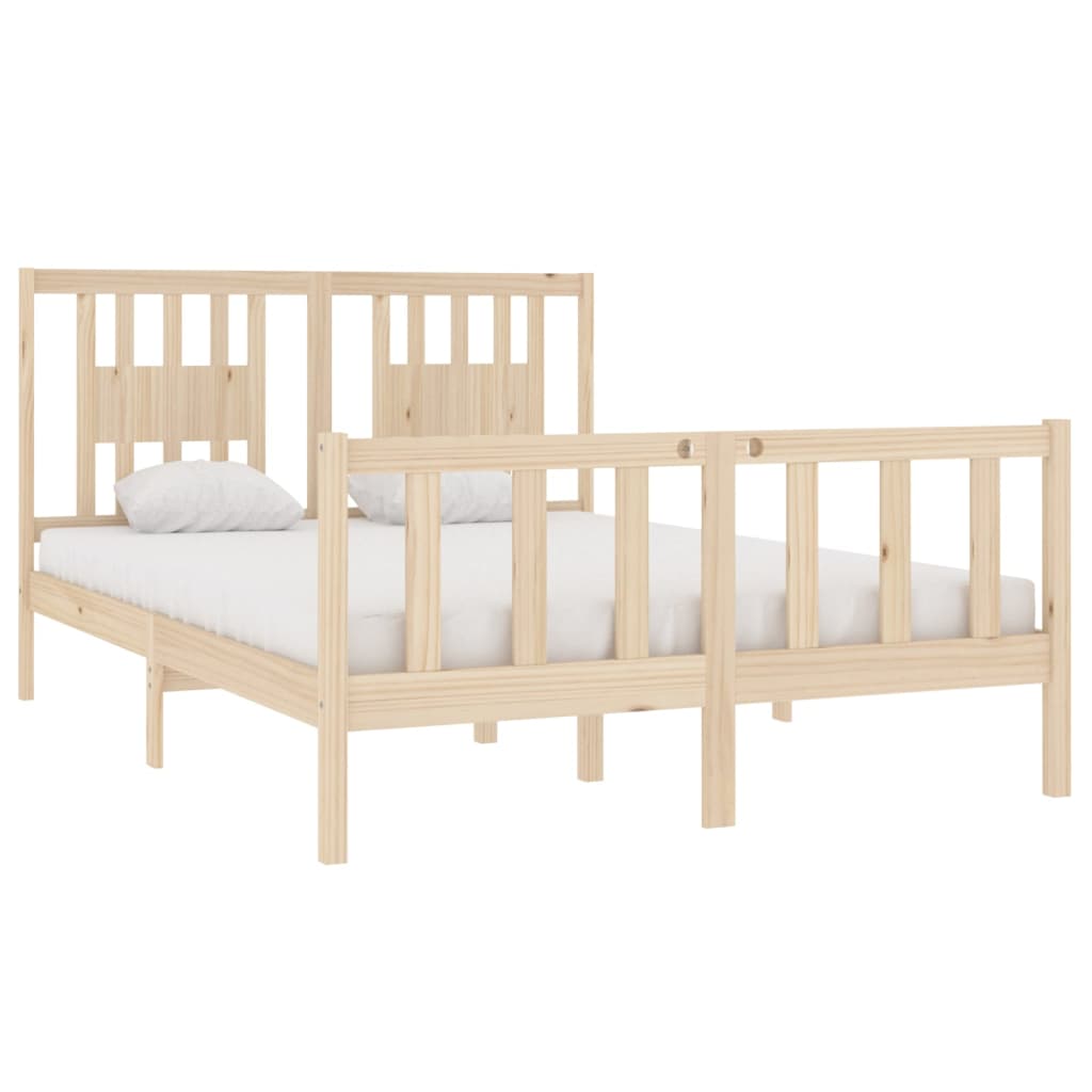 Bed Frame without Mattress 135x190 cm Solid Wood
