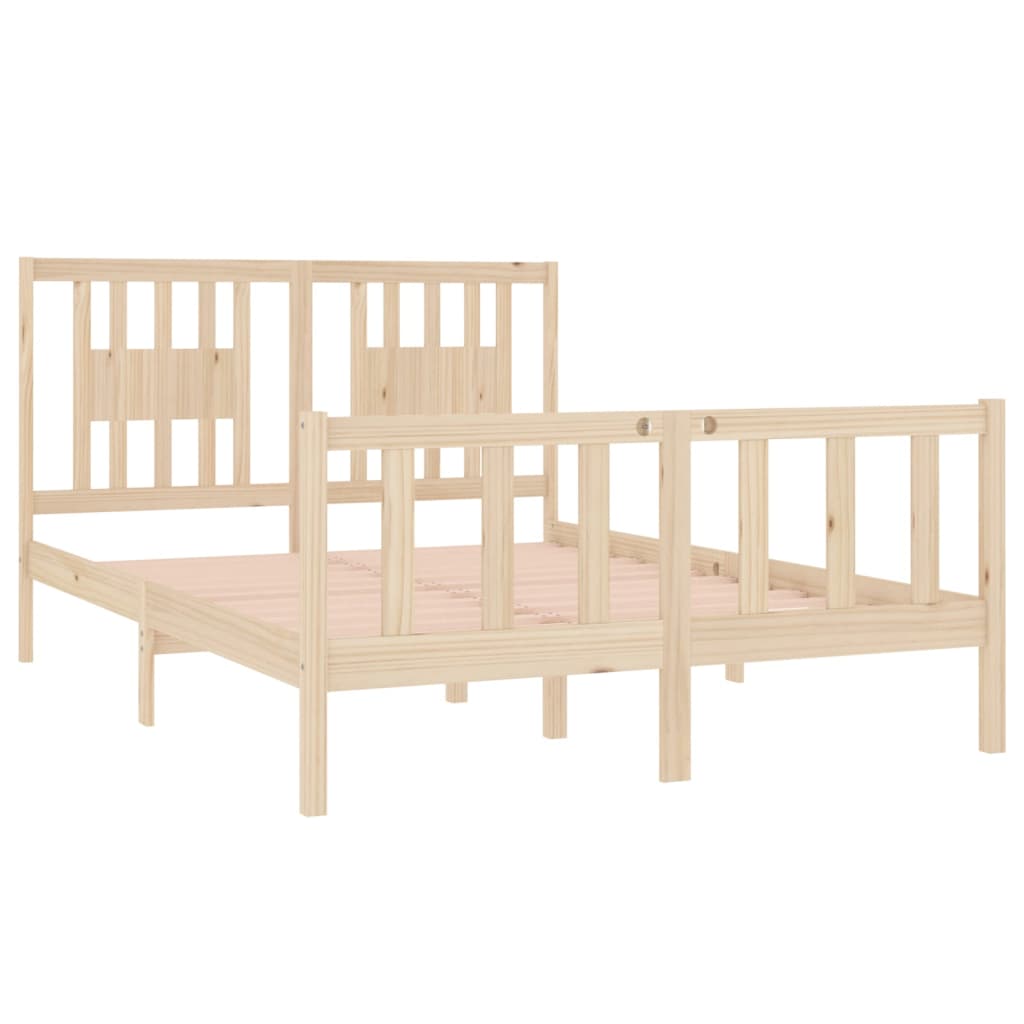 Bed Frame without Mattress 135x190 cm Solid Wood
