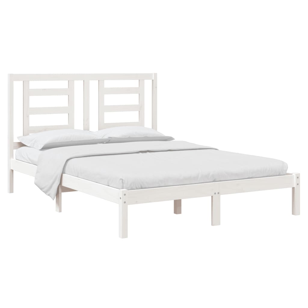 Bed Frame without Mattress White 150x200 cm Solid Wood Pine