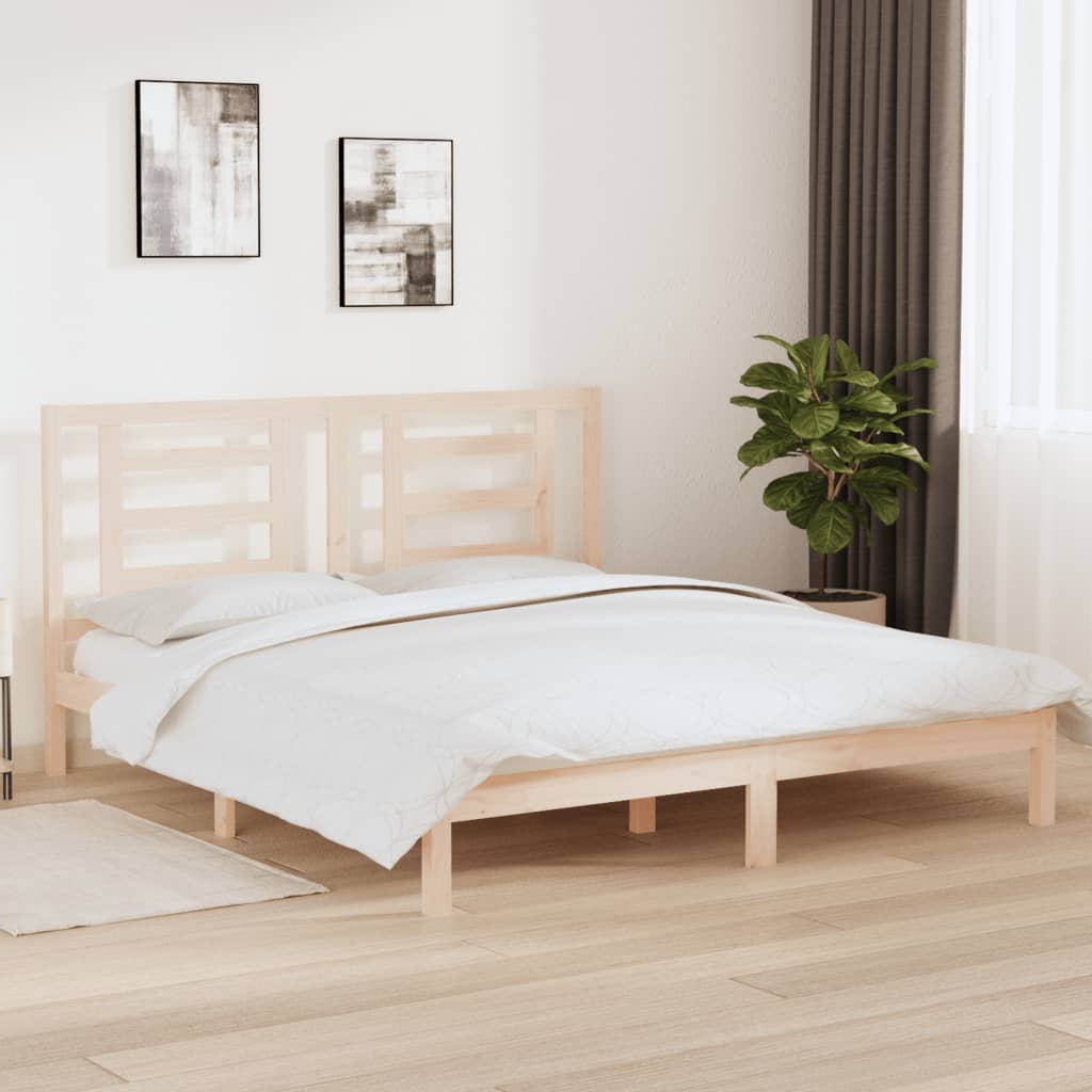 Bed Frame without Mattress 183x203 cm King Solid Wood