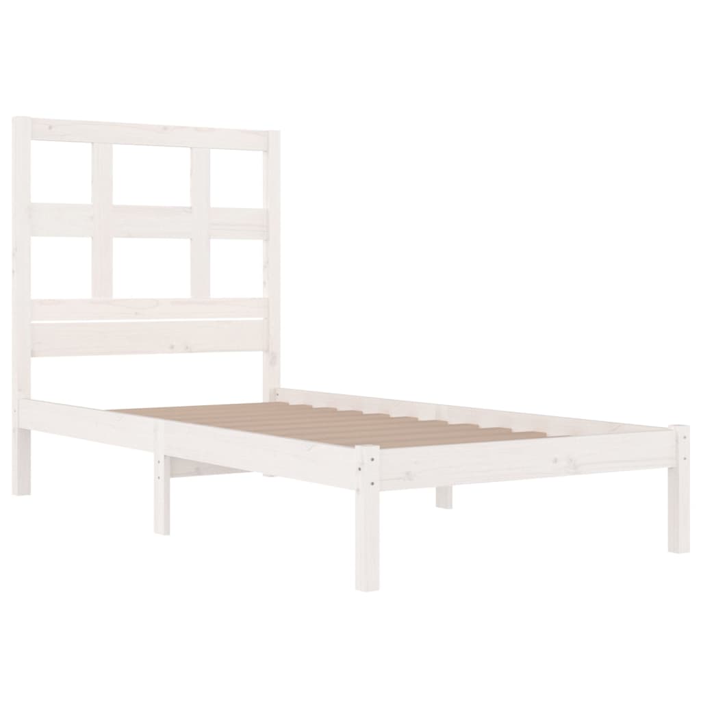 Bed Frame without Mattress White 90x190 cm Solid Wood Pine