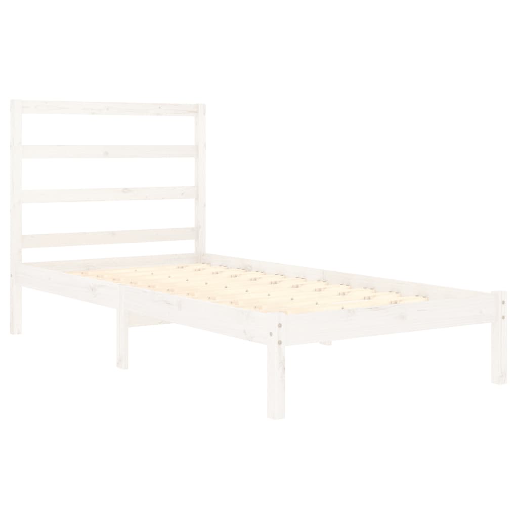 Bed Frame without Mattress White 90x190 cm Solid Wood