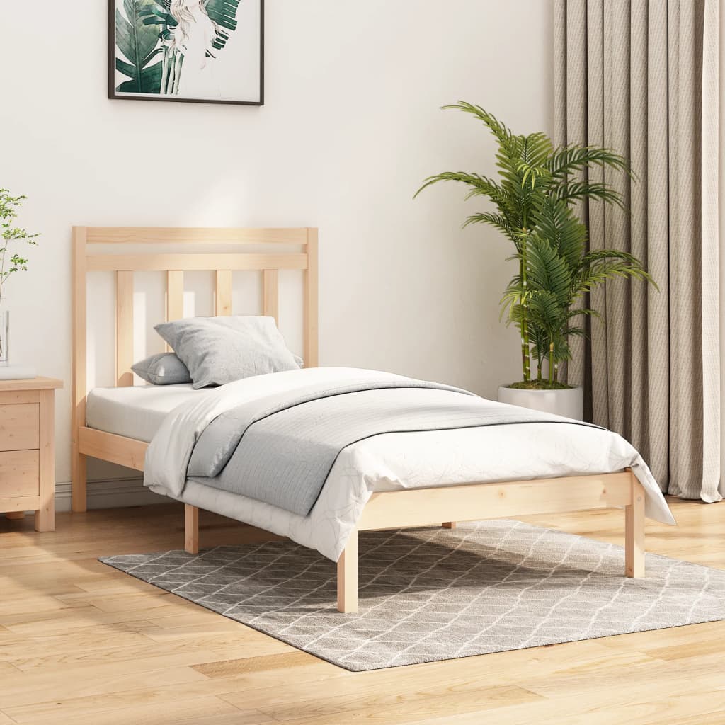 Bed Frame without Mattress 90x190 cm Solid Wood