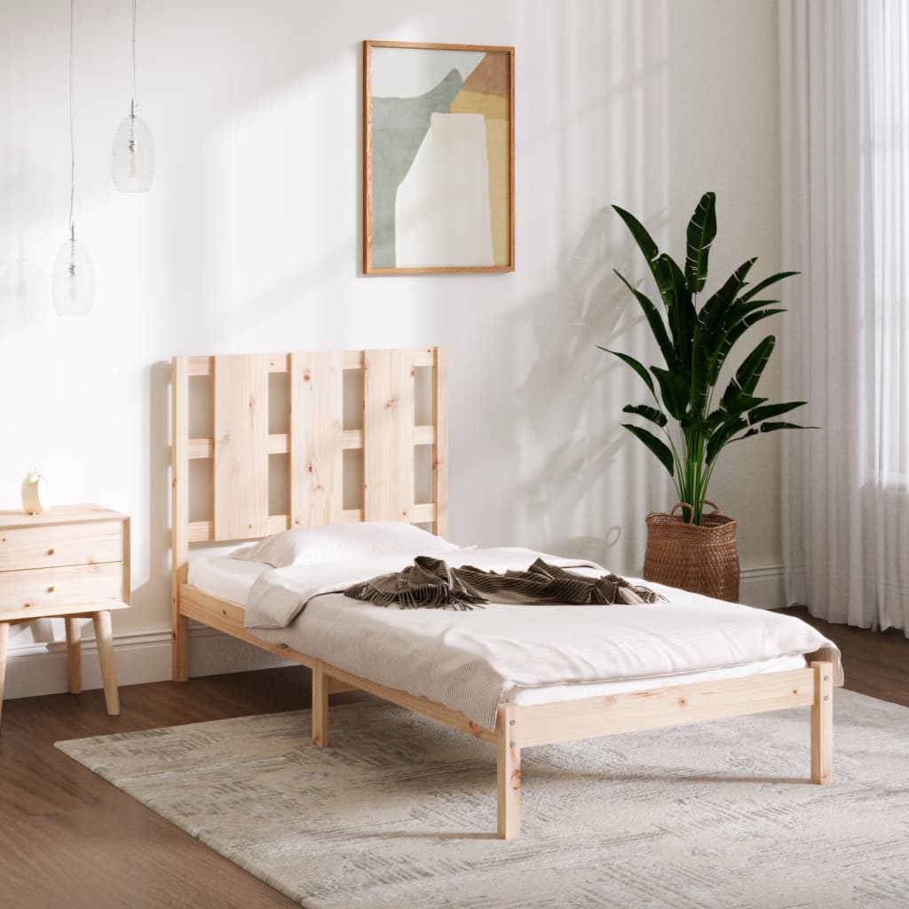 Bed Frame without Mattress 90x190 cm Solid Wood