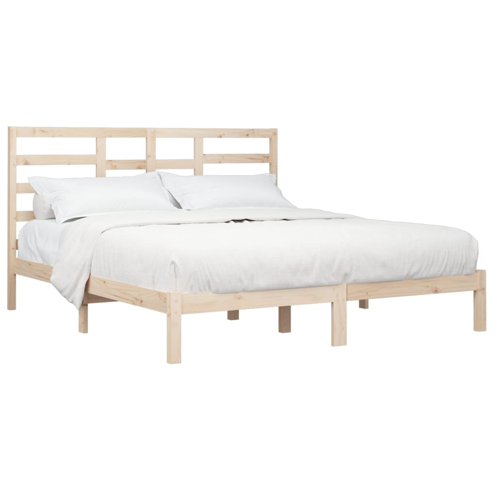 Bed Frame without Mattress Solid Wood 183x203 cm King