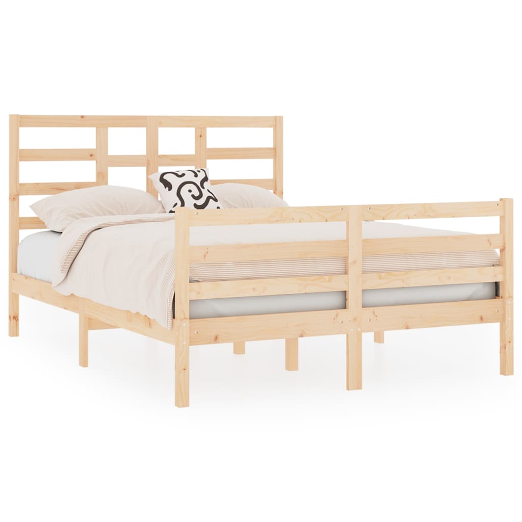 Bed Frame without Mattress Solid Wood 135x190 cm