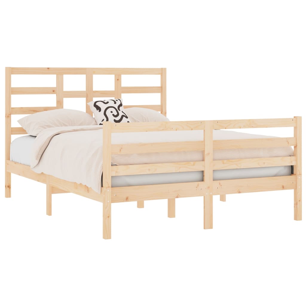 Bed Frame without Mattress Solid Wood 135x190 cm