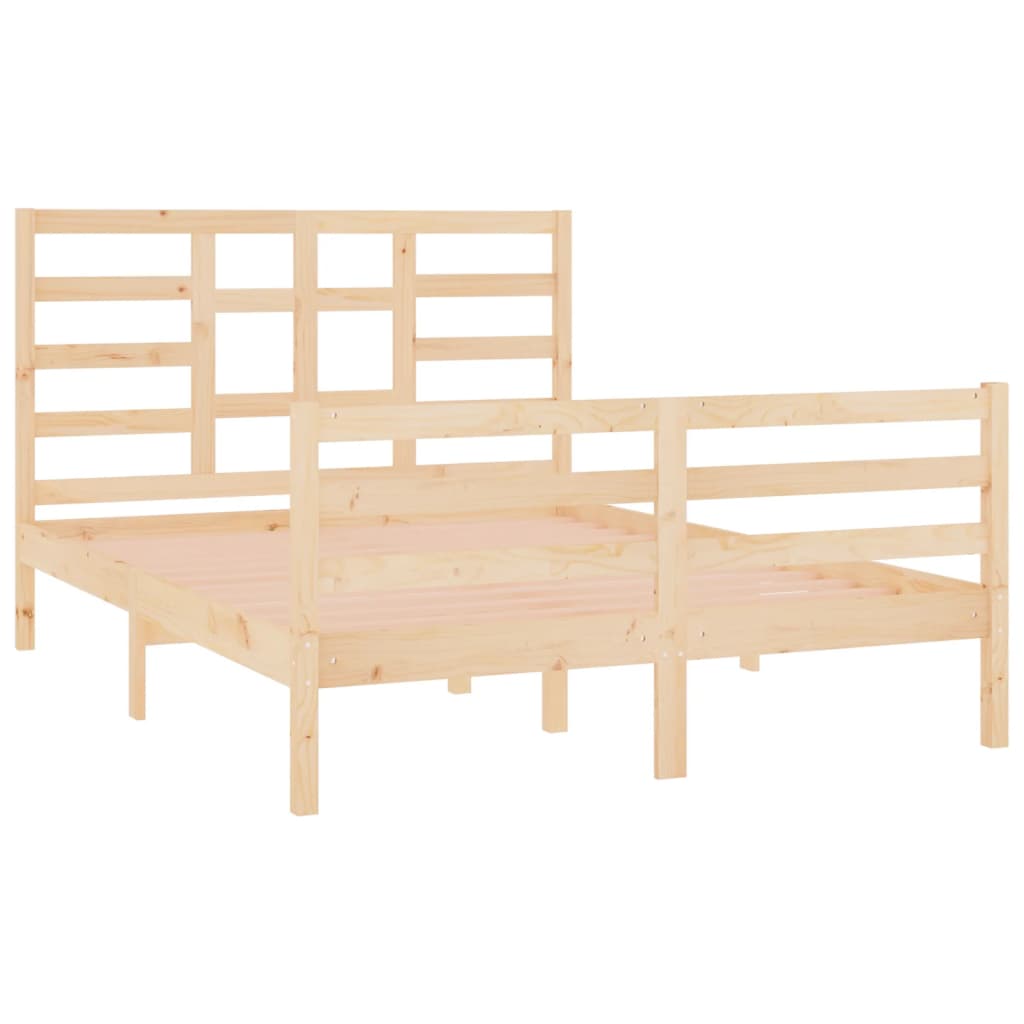 Bed Frame without Mattress Solid Wood 135x190 cm