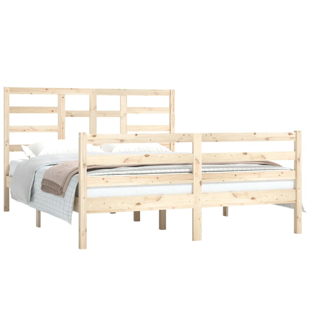 Bed Frame without Mattress Solid Wood 150x200 cm