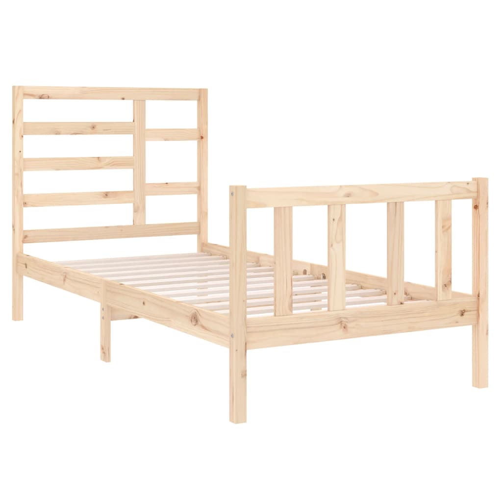 Bed Frame without Mattress Solid Wood 90x190 cm