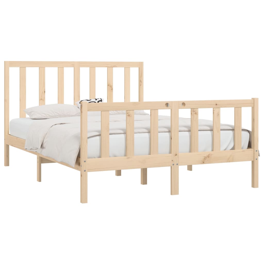 Bed Frame without Mattress 150x200 cm Solid Wood