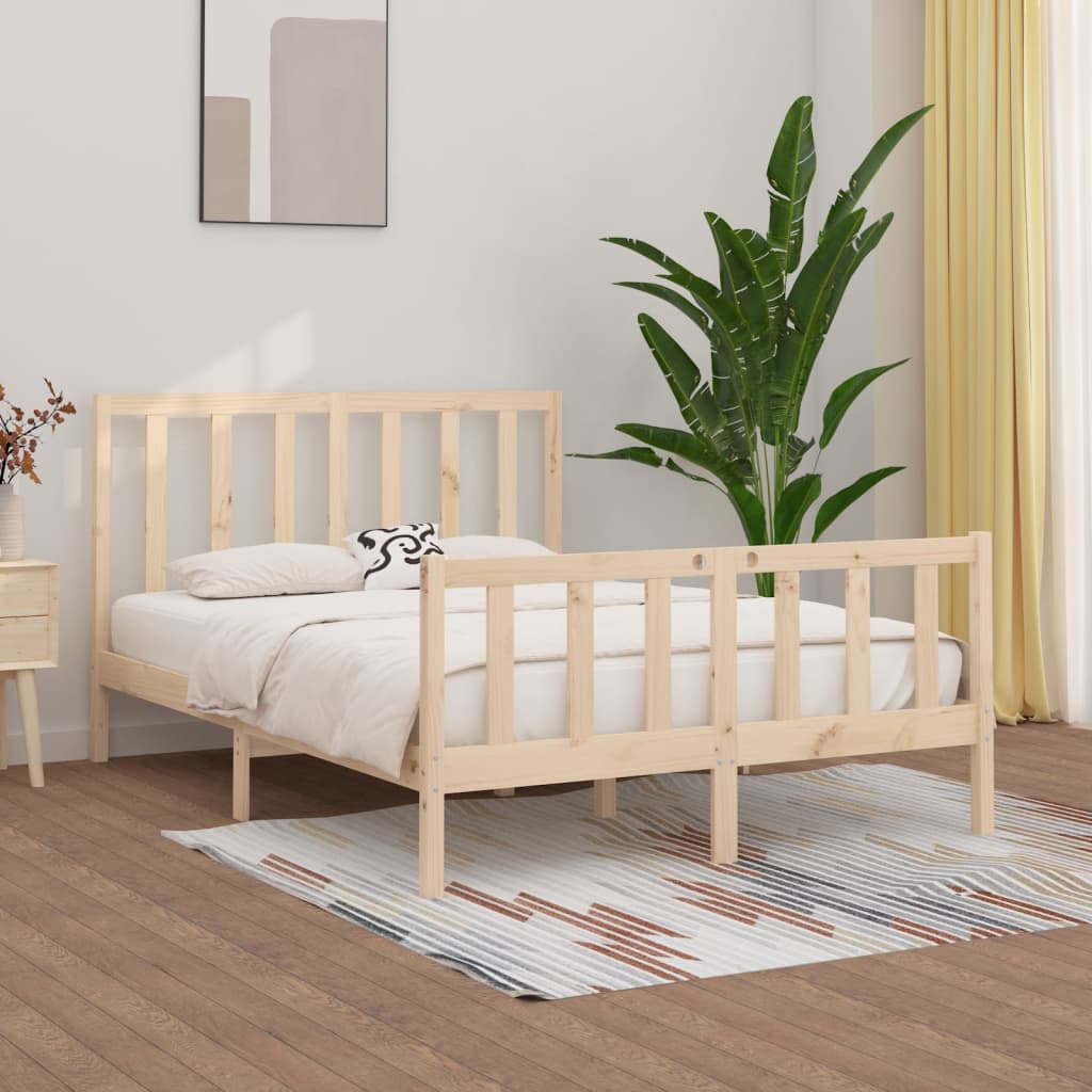Bed Frame without Mattress 150x200 cm Solid Wood