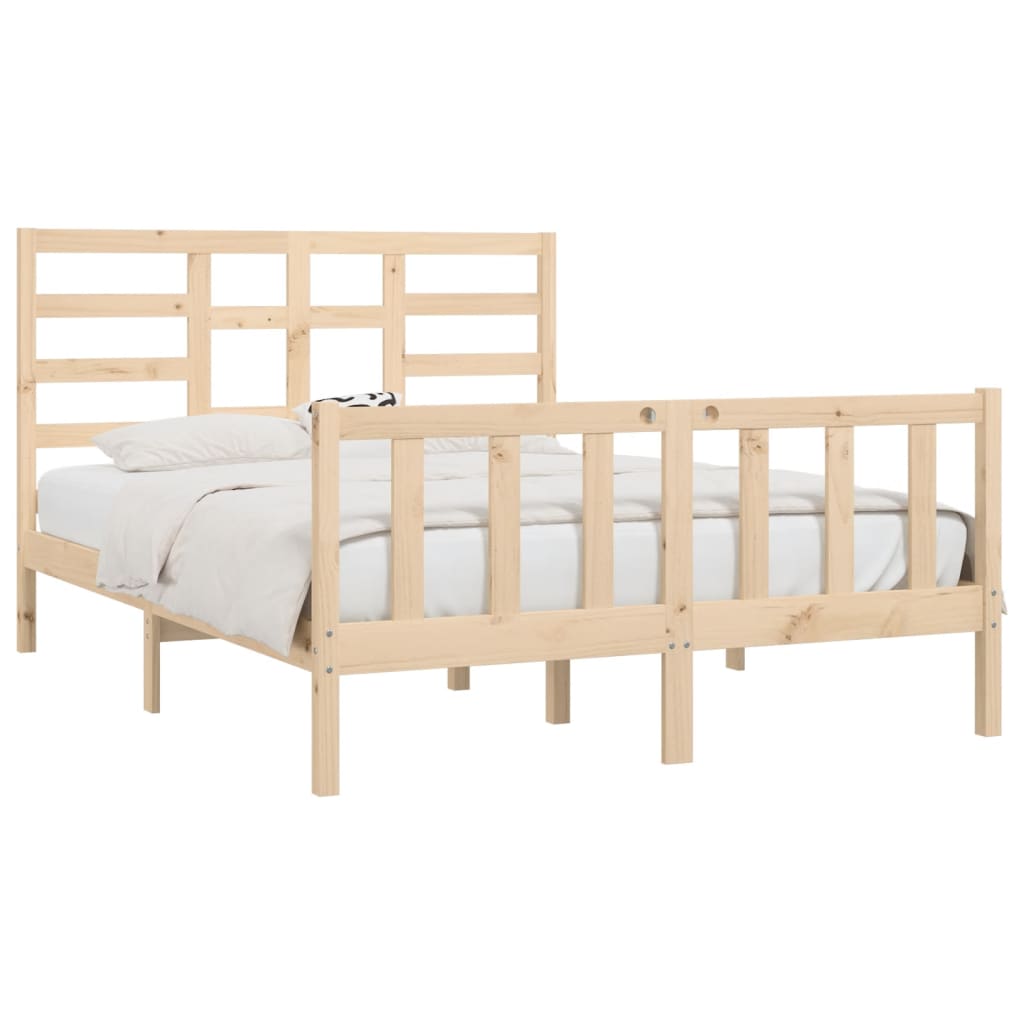 Bed Frame without Mattress 150x200 cm Solid Wood