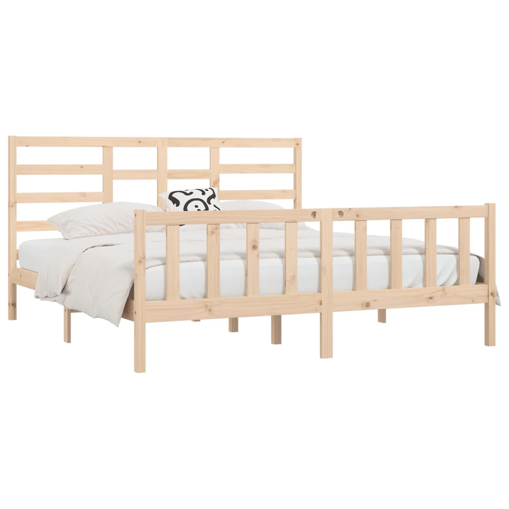 Bed Frame without Mattress 183x203 cm King Solid Wood