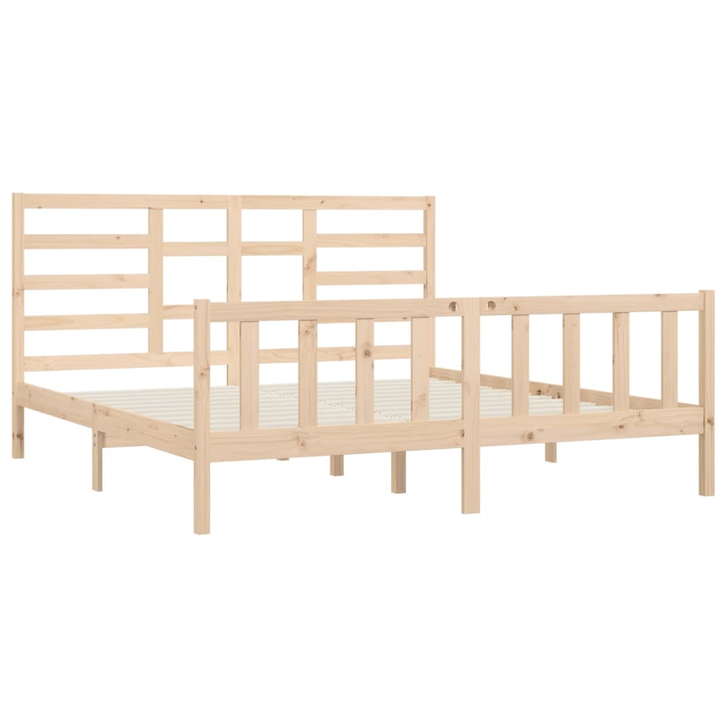 Bed Frame without Mattress 183x203 cm King Solid Wood