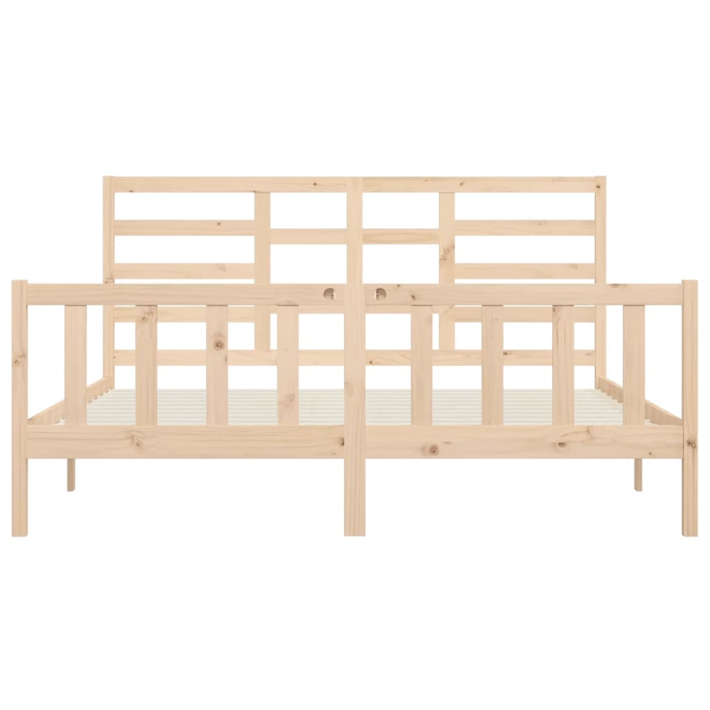 Bed Frame without Mattress 183x203 cm King Solid Wood