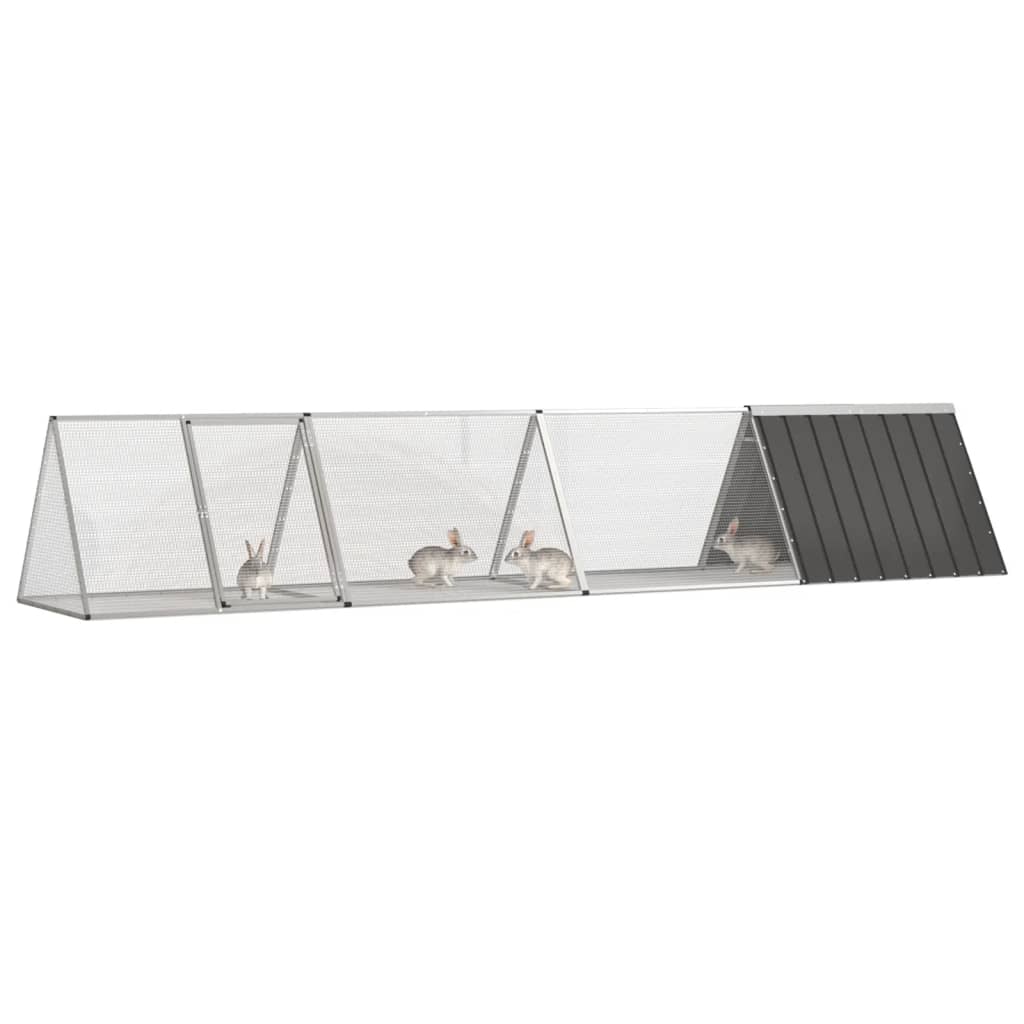 Rabbit Cage Anthracite 403.5x80.5x71 cm Galvanised Steel