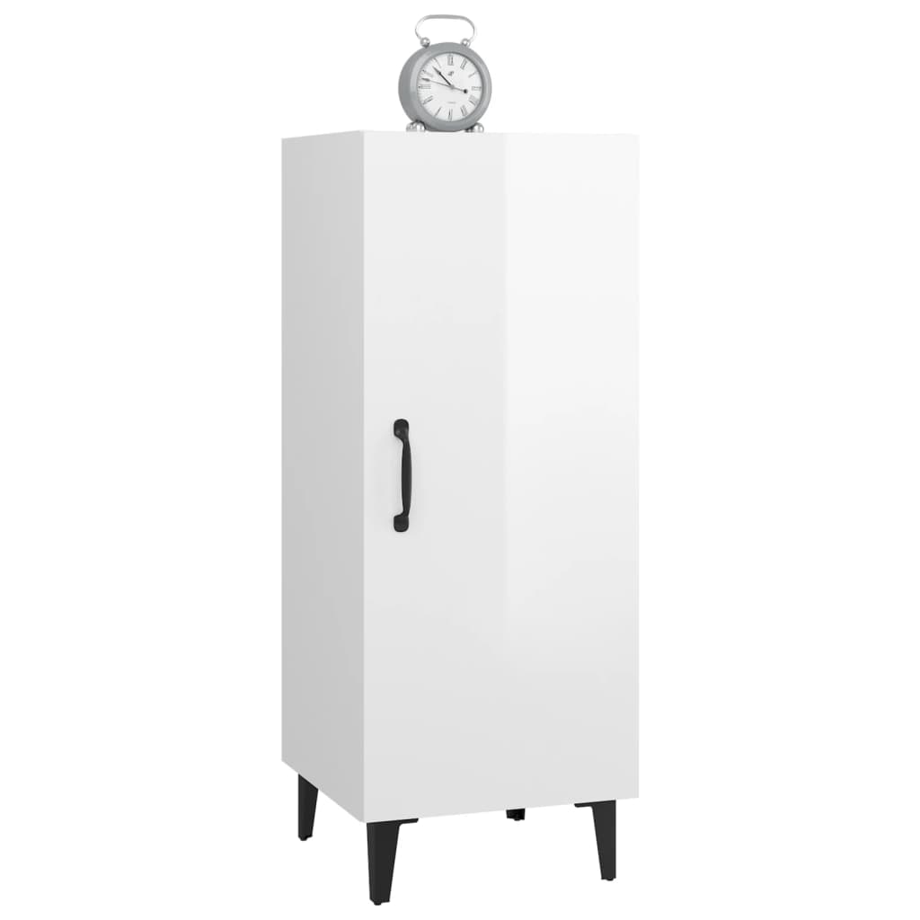 Sideboard High Gloss White 34.5x34x90 cm Engineered Wood