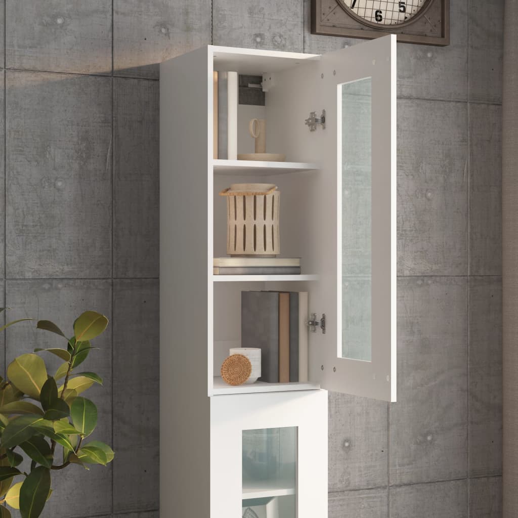 Hanging Wall Cabinet White 34.5x34x90 cm