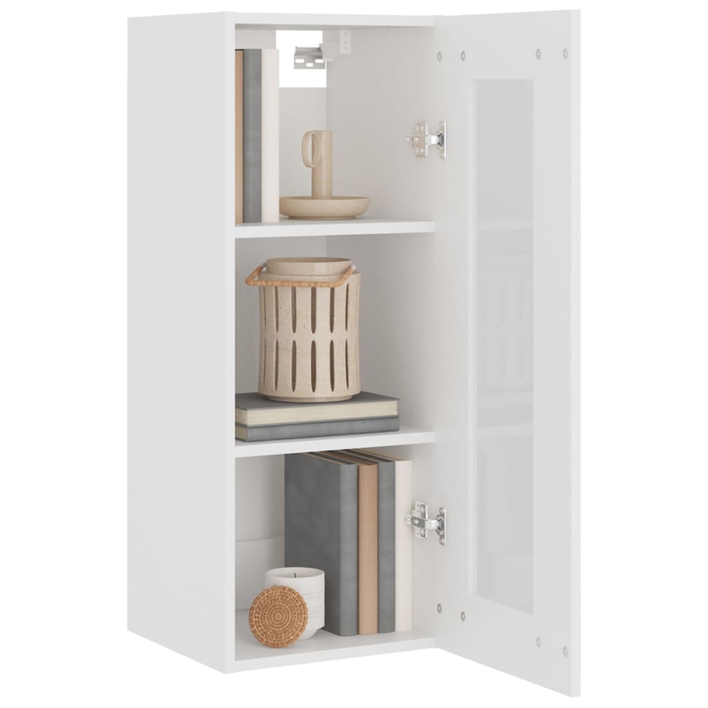 Hanging Wall Cabinet White 34.5x34x90 cm