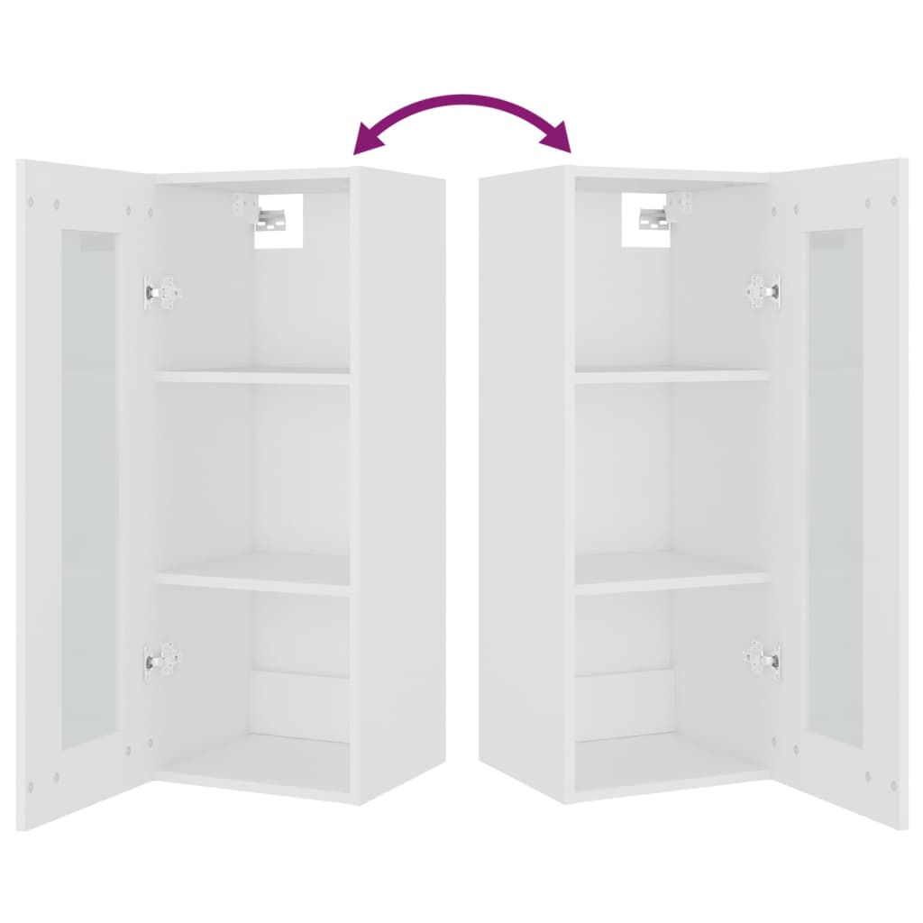 Hanging Wall Cabinet White 34.5x34x90 cm