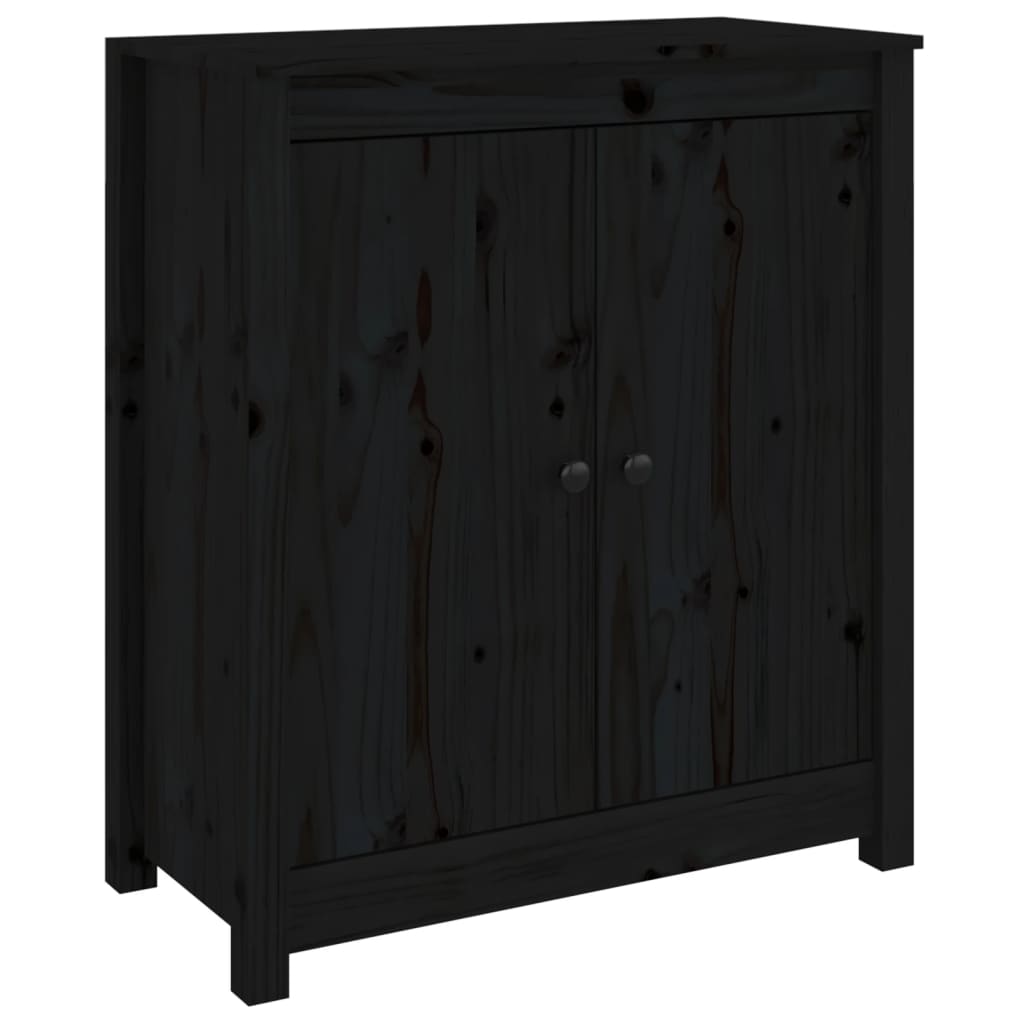 Sideboards 2 pcs Black 70x35x80 cm Solid Wood Pine