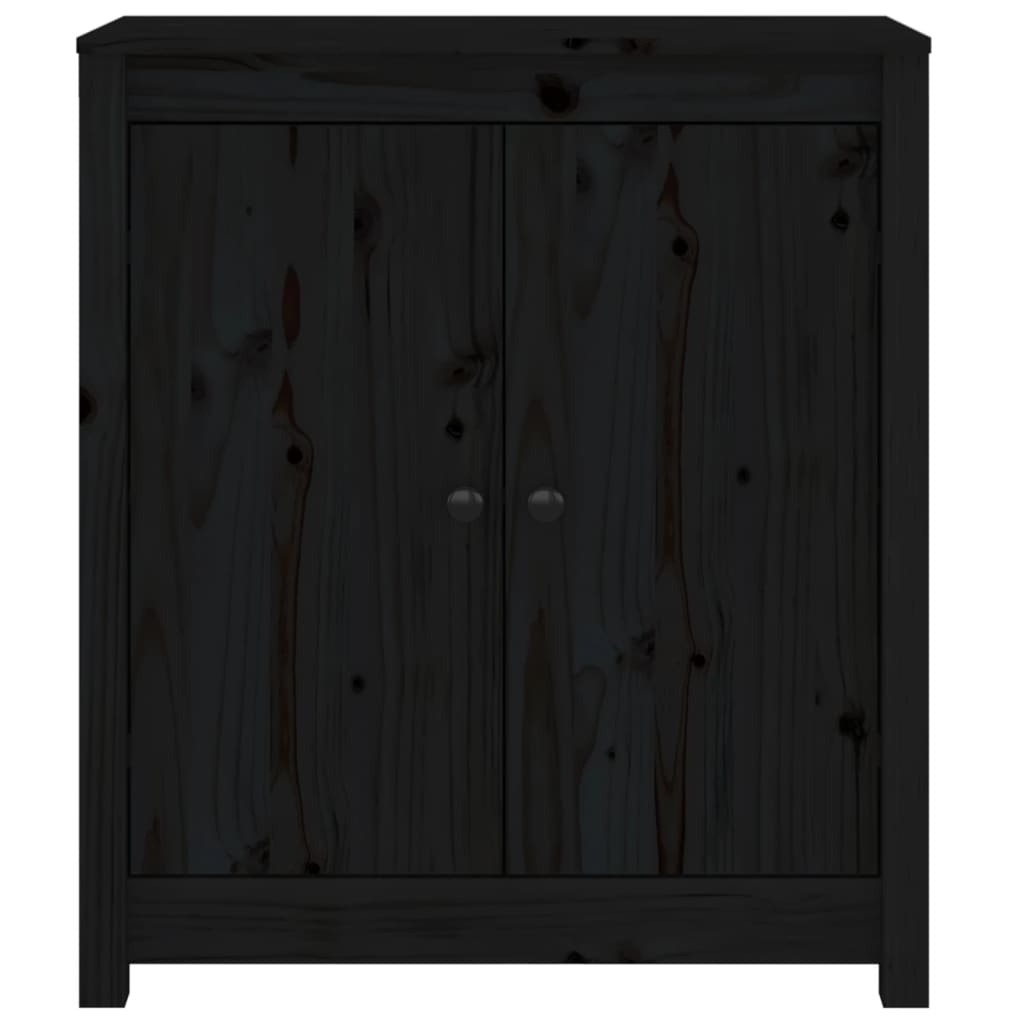 Sideboards 2 pcs Black 70x35x80 cm Solid Wood Pine