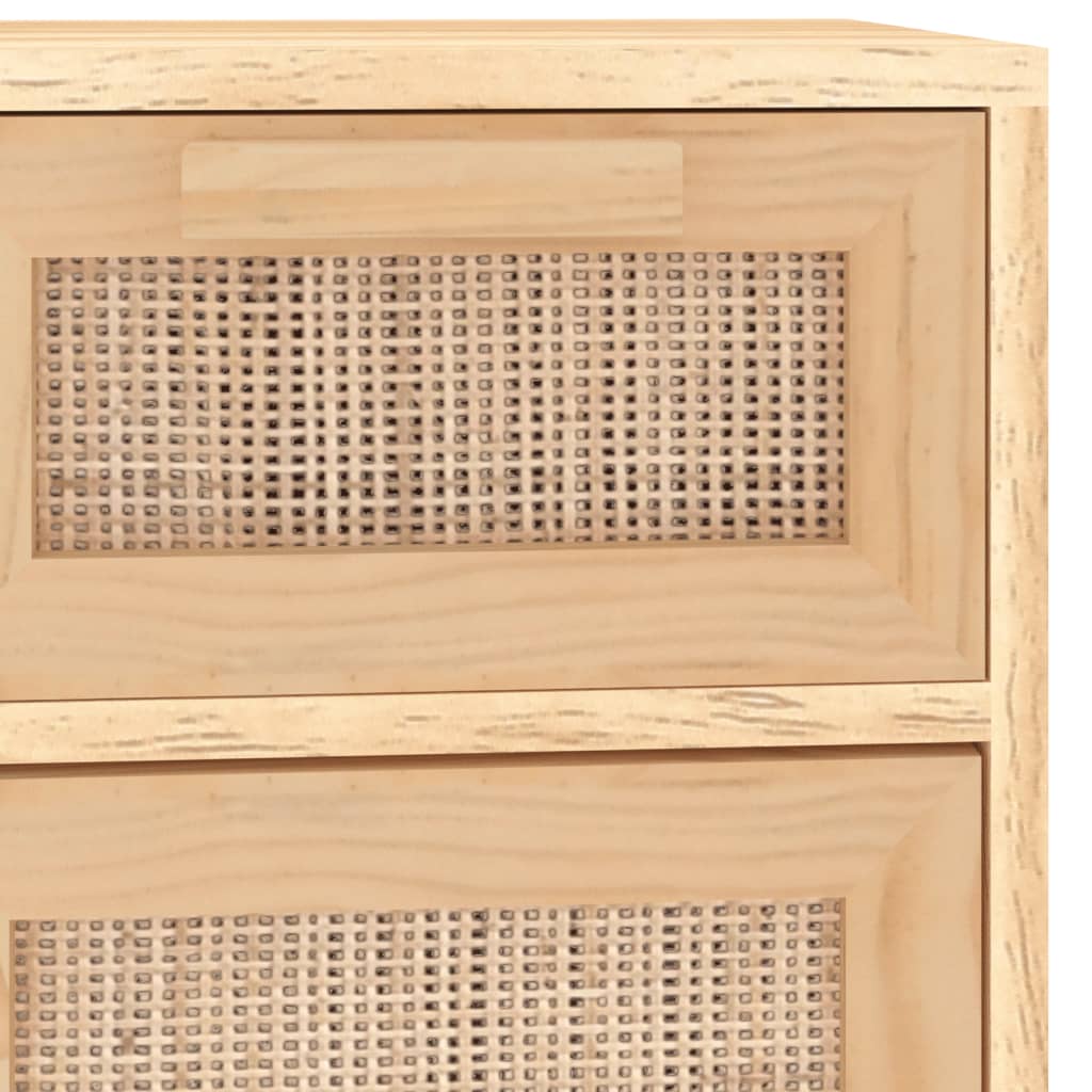 Sideboard Brown 60x30x75 cm Solid Wood Pine and Natural Rattan