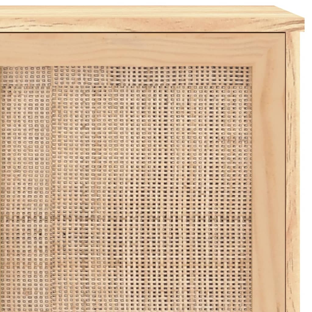 Sideboard Brown 105x30x60 cm Solid Wood Pine and Natural Rattan