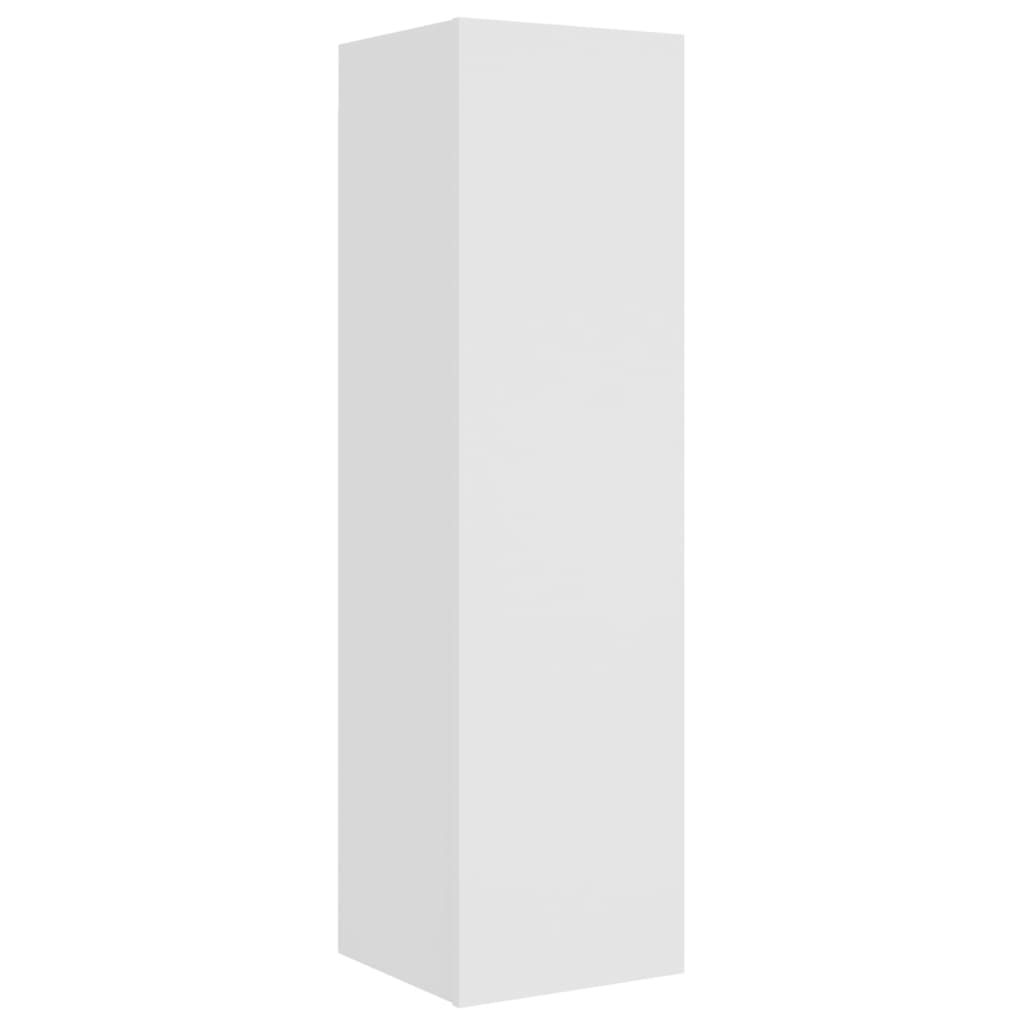 4 Piece TV Cabinet Set White Engineered Wood