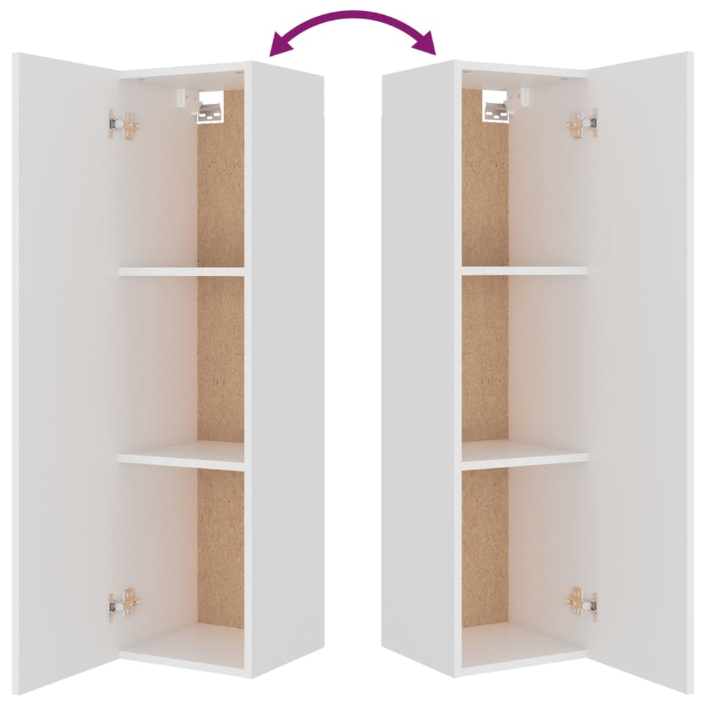 4 Piece TV Cabinet Set White Engineered Wood