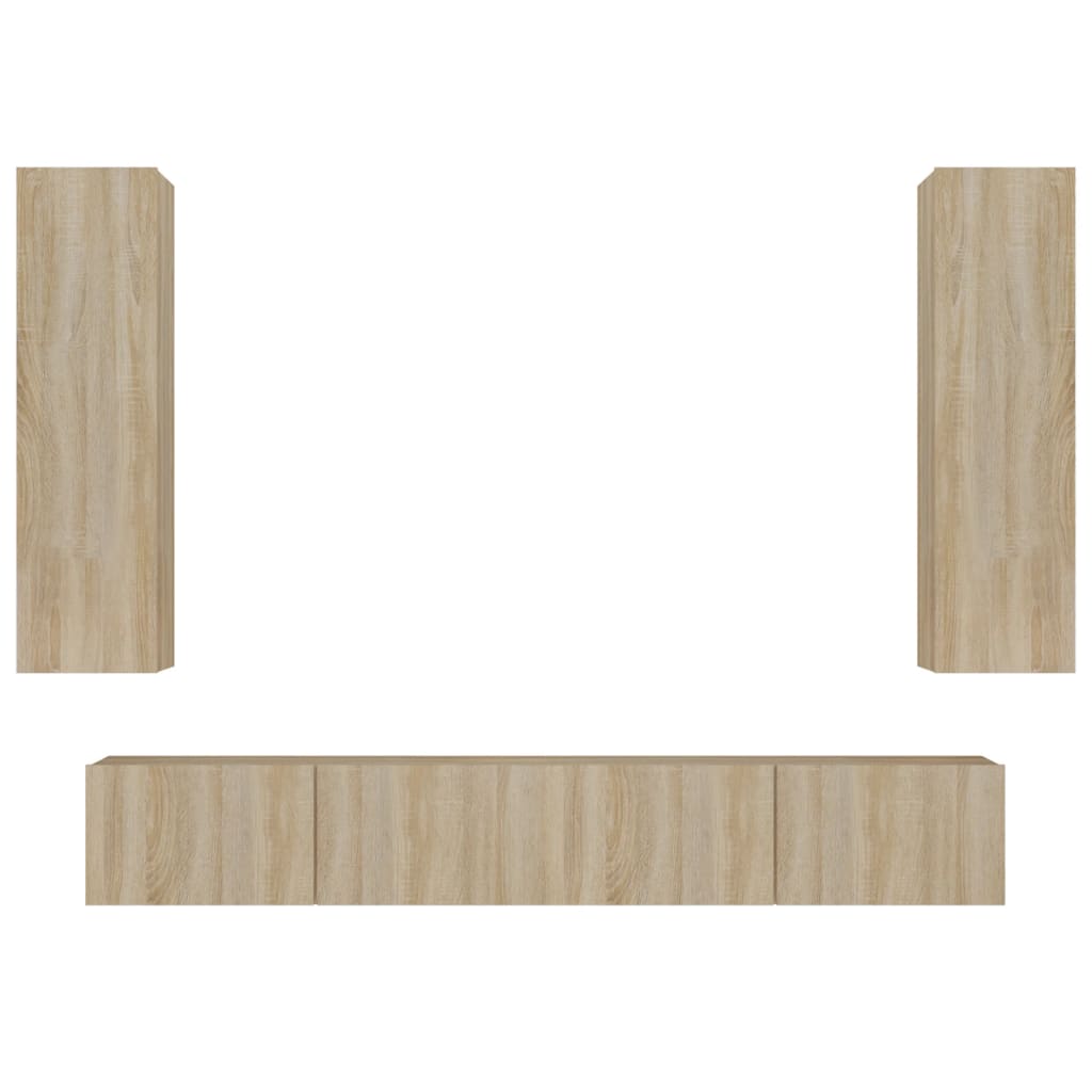 4 Piece TV Cabinet Set Sonoma Oak Engineered Wood