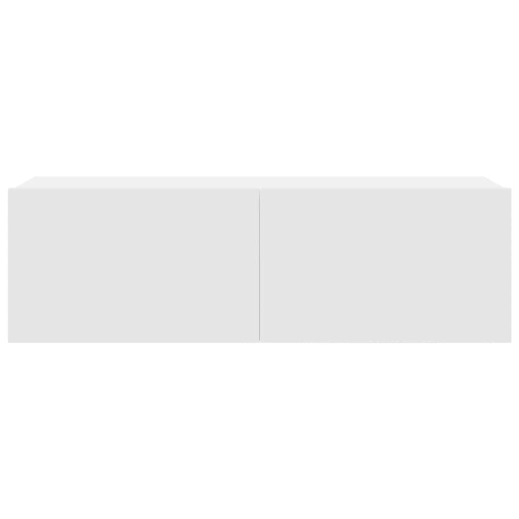 4 Piece TV Cabinet Set White Engineered Wood