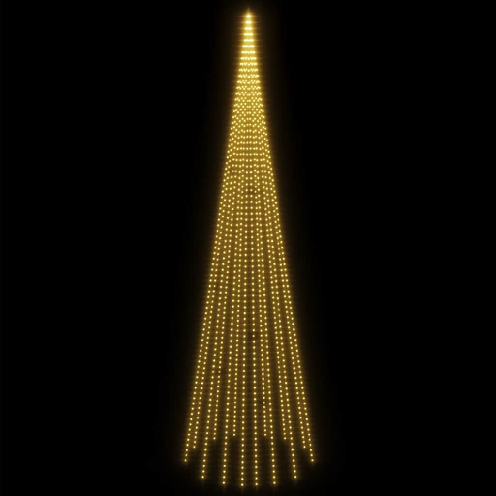 Christmas Tree on Flagpole Warm White 1134 LEDs 800 cm