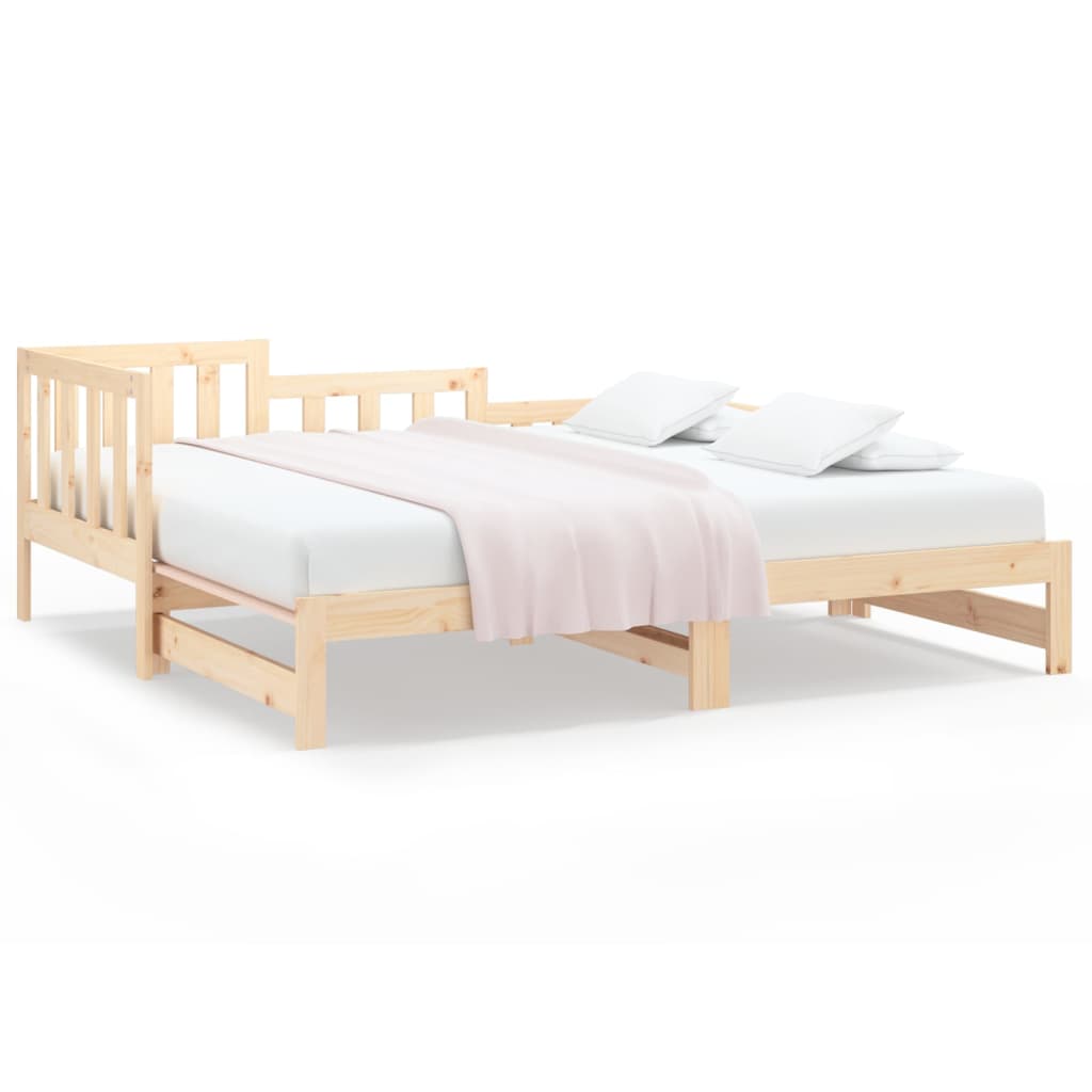 Pull-out Day Bed without Mattress 2x(90x190) cm Solid Wood Pine
